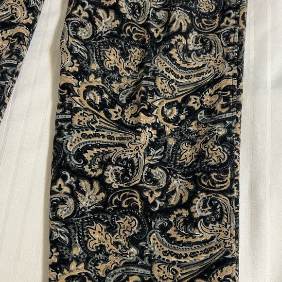 Talbots Hampshire Pants Paisley Black & Tan Size 16 Petite - Picture 7 of 14
